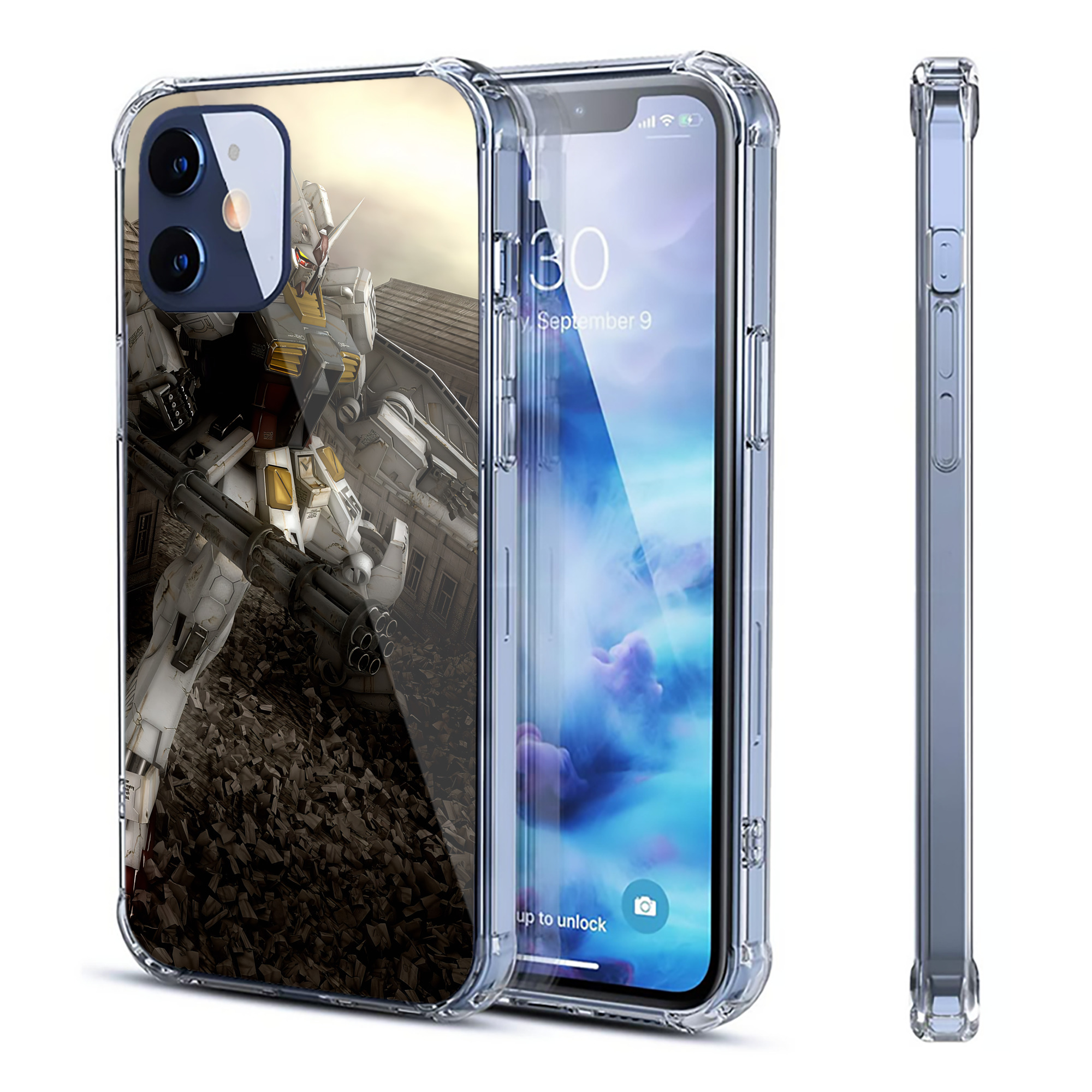 （画像用） 機動戦士ガンダム Mobile Suit Gundam 【iPhone 12シリーズ対応】透明スマホケース（クリアソフトケース）